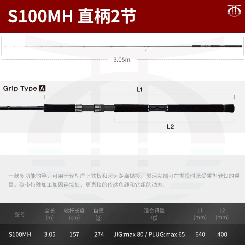 Tailwalk RIZE SHOOTER Sea Fishing Rod Powerful BigTuna Gigger Ocea Rock Fast Spinning Angling Tail Walk Rod for Angling