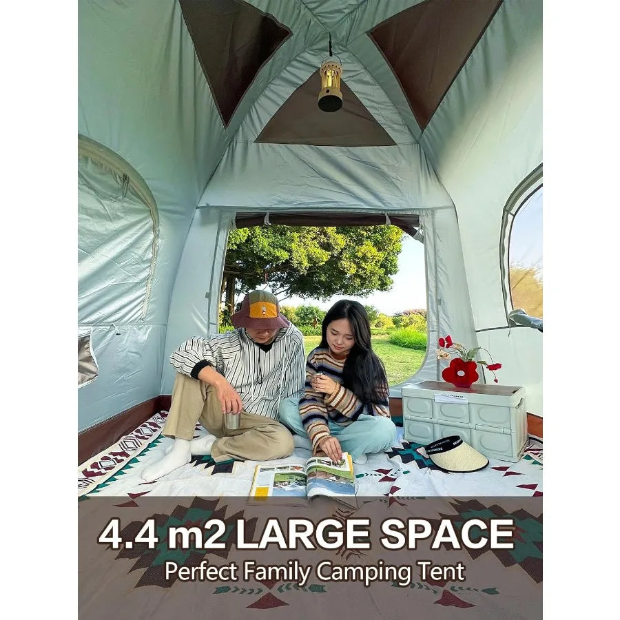 Inflatable Camping Tent 2 4 6 8 Person Glamping Inflatable Tents for Outdoor Adventures 2025 Update with Zipper Door Easy Setup