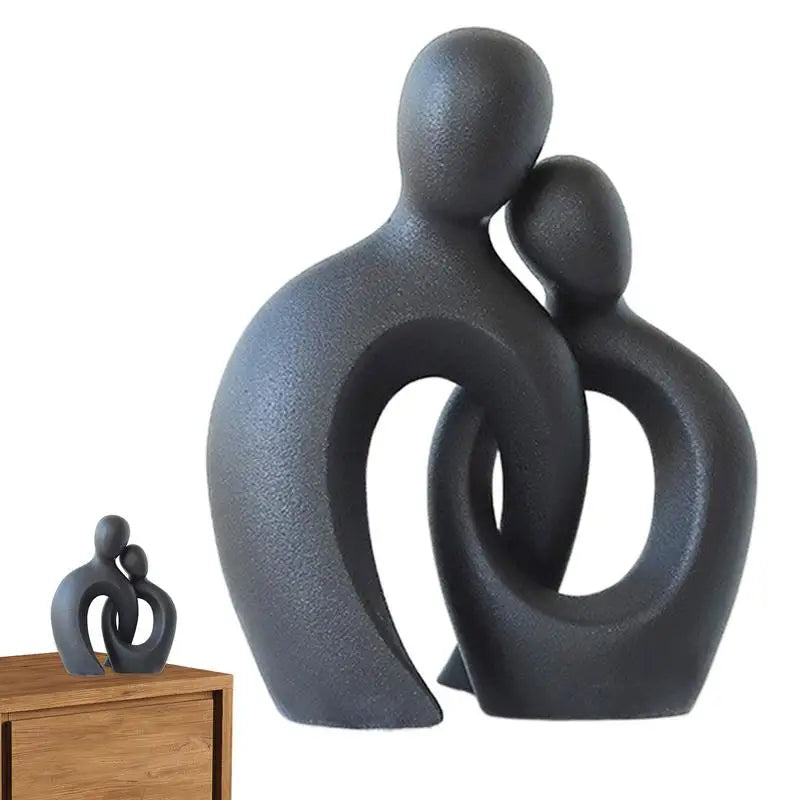 Aesthetic Resin Couple Sculpture Lover Hugging Characters Abstract Art Statue Home Decor for Bedroom Shelf Table Mantel
