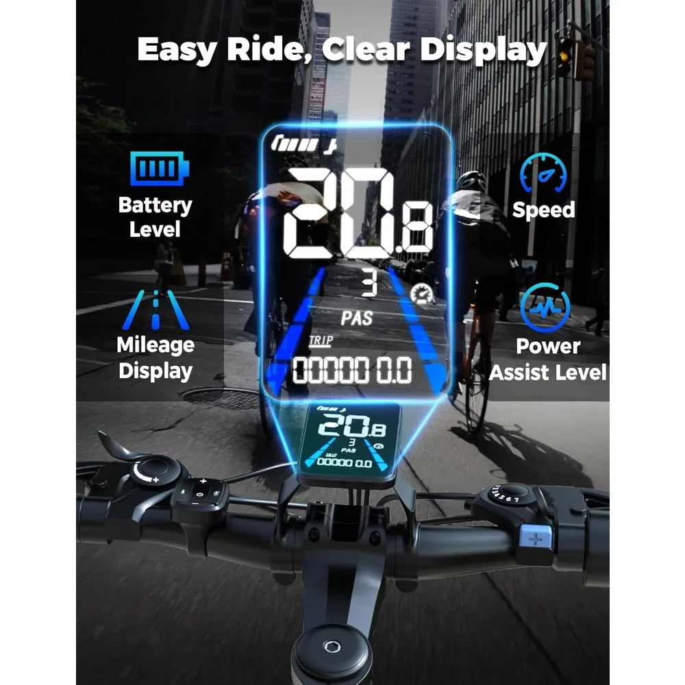 Electric Bike for Adults, 1500W Peak Mountain Ebike with 28 MPH, 65 Miles Range, 7 Speeds, 48V 10Ah Removable Battery Ebike