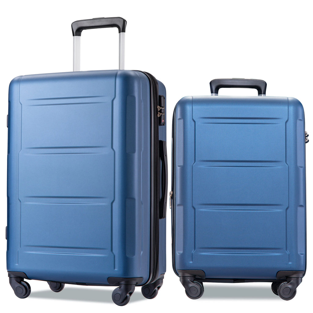 2 Piece Luggage Set 20inch+24inch ABS Lightweight Suitcase Set With 3-digit Lock & Expanable Spinner Wheels