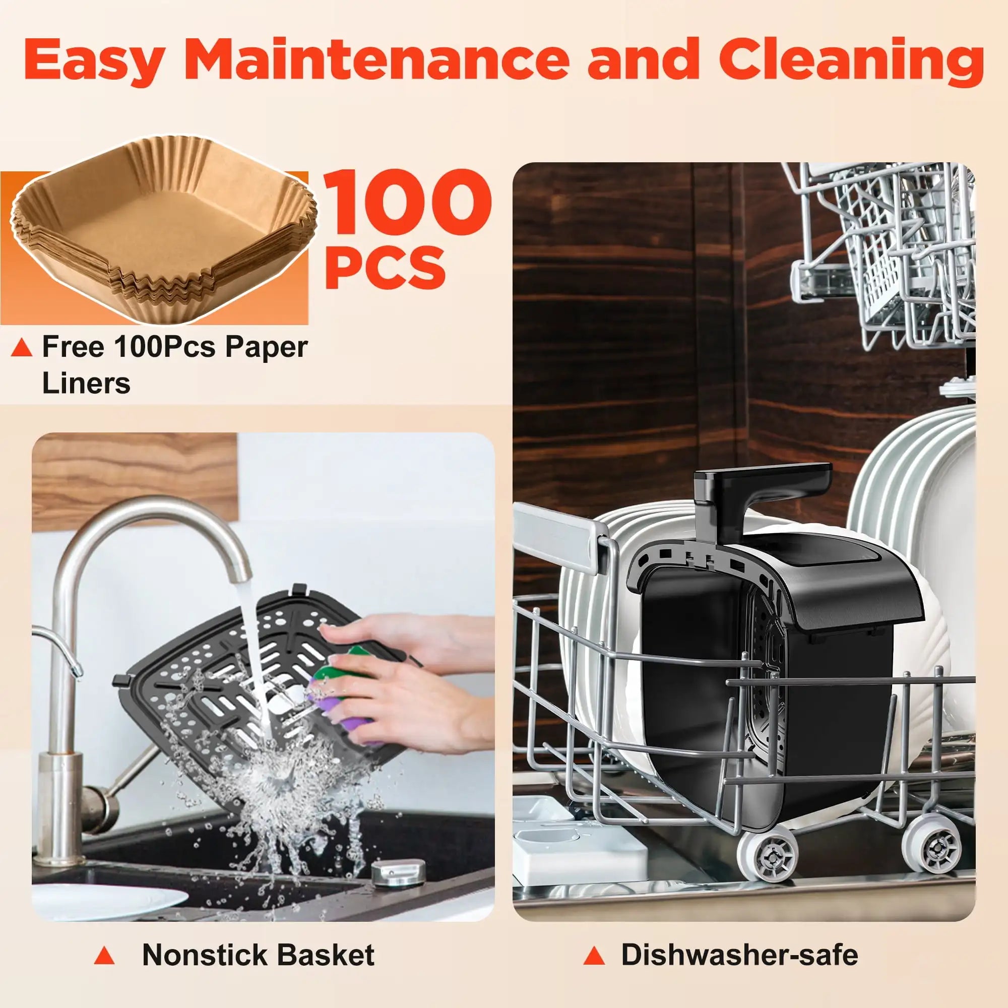 Air Fryer Oven, 10-in-1 7.5Qt Multifunction Air Fryer with Digital LED Touch Screen, 10 Preset Cookings, Dishwasher-Safe Basket,