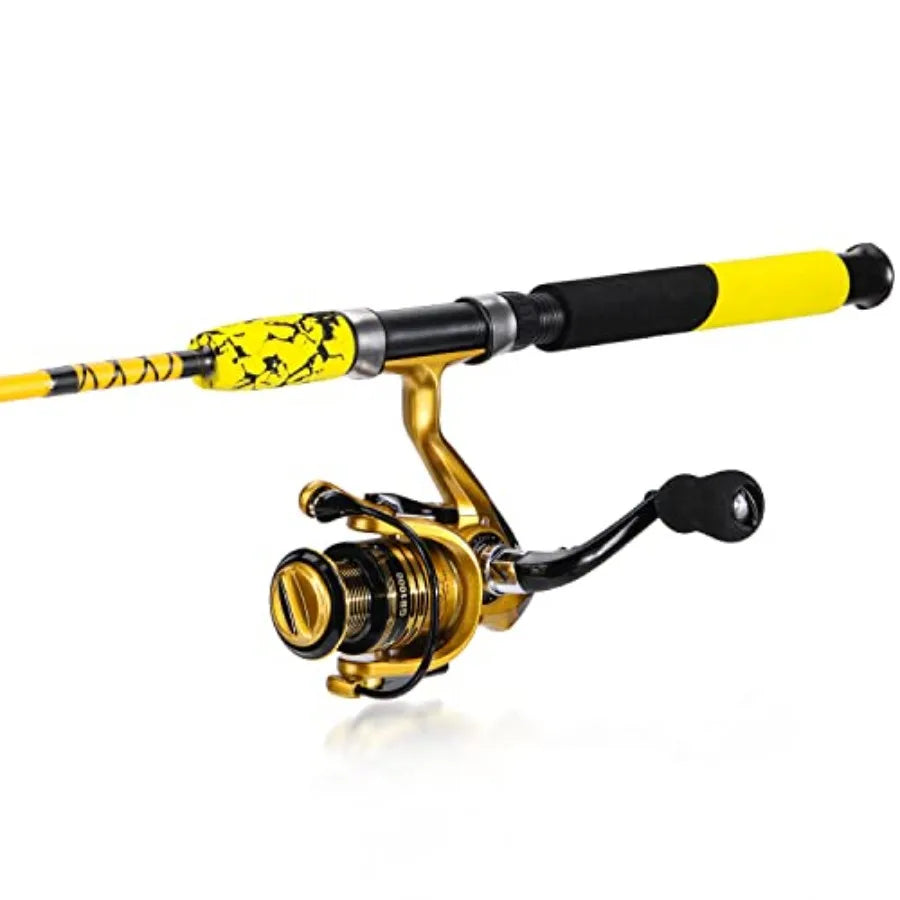 Durable Spinning Reel and 2Piece Fishing Rod Combo Designed for Freshwater and Saltwater Fishing Featuring HighPerformance Grap