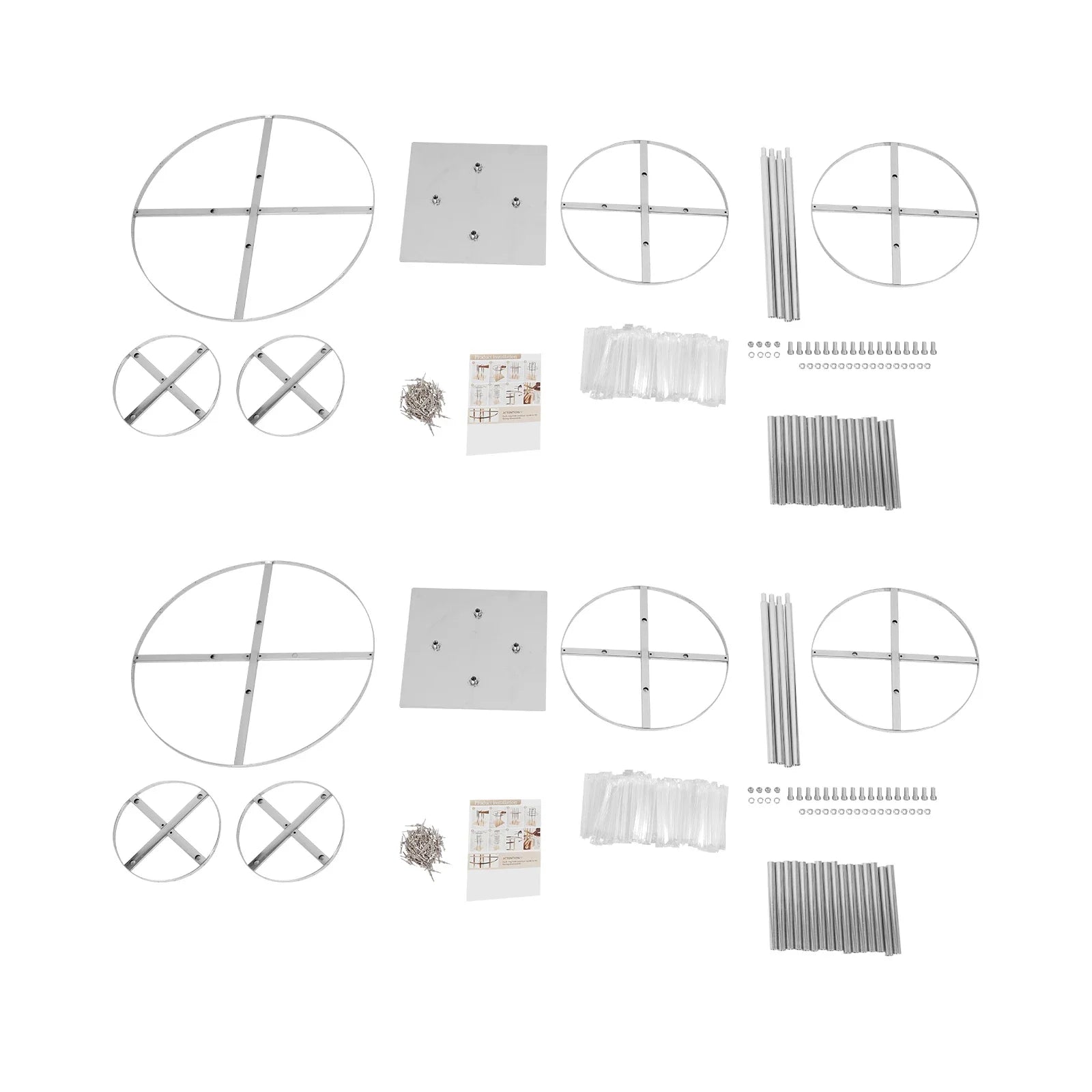 2Pcs 43.3" Silvery Acrylic Flower Vase 5 Tiers Wedding Centerpieces Vase,W/ Hanging Crystals, for Party Hotel Table Decoration